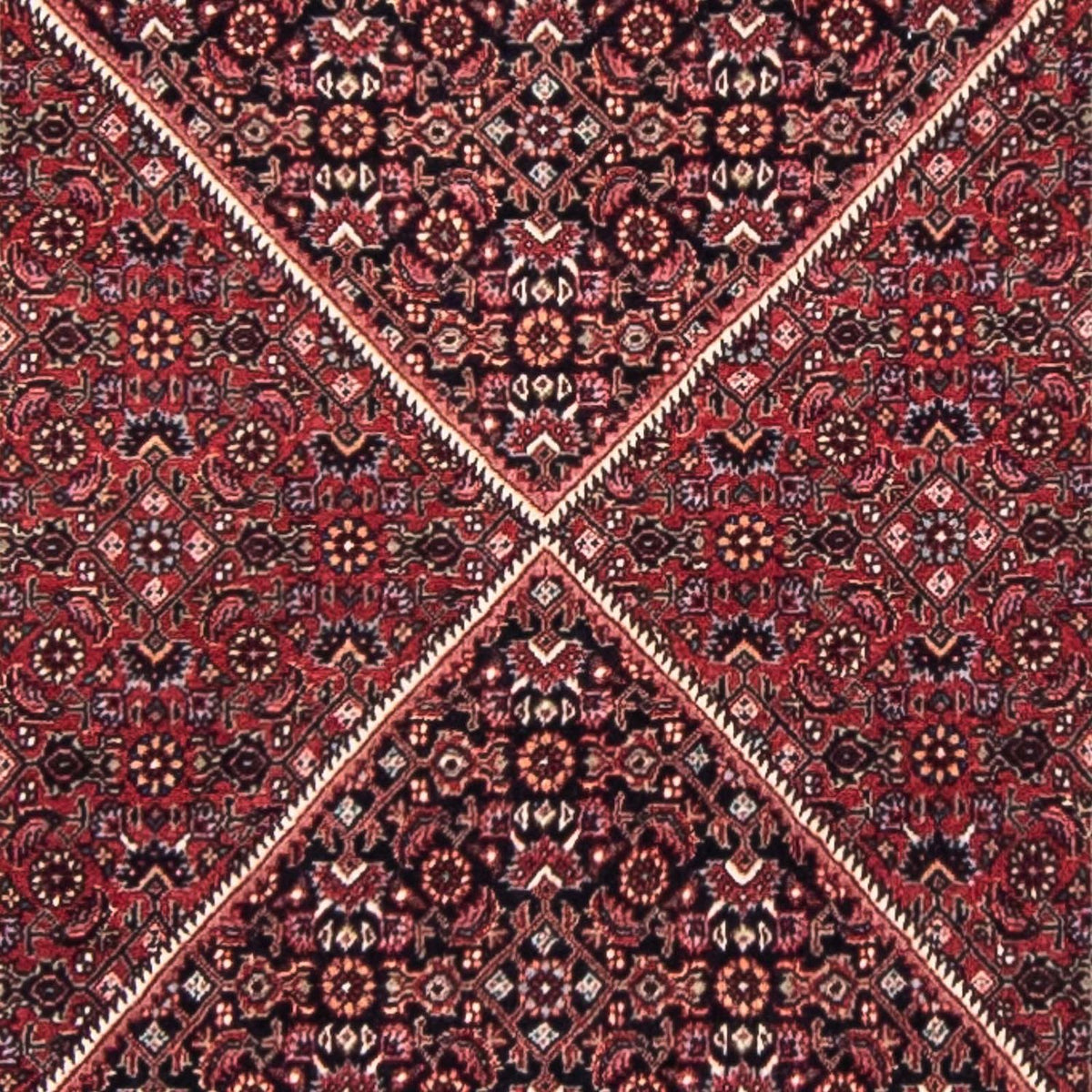 Loper Perzisch tapijt - Bijar - 350 x 83 cm - donkerrood