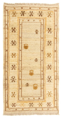 Gabbeh tapijt - Perzisch - 142 x 73 cm - beige