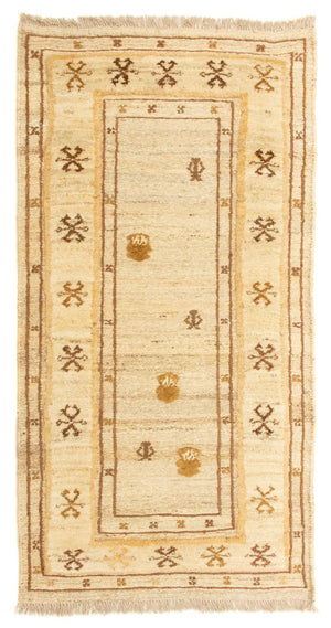 Gabbeh tapijt - Perzisch - 142 x 73 cm - beige