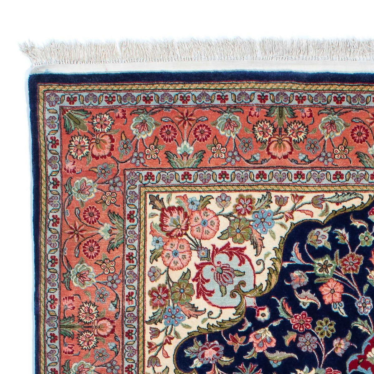 Perzisch tapijt - Ghom - 215 x 139 cm - donkerblauw