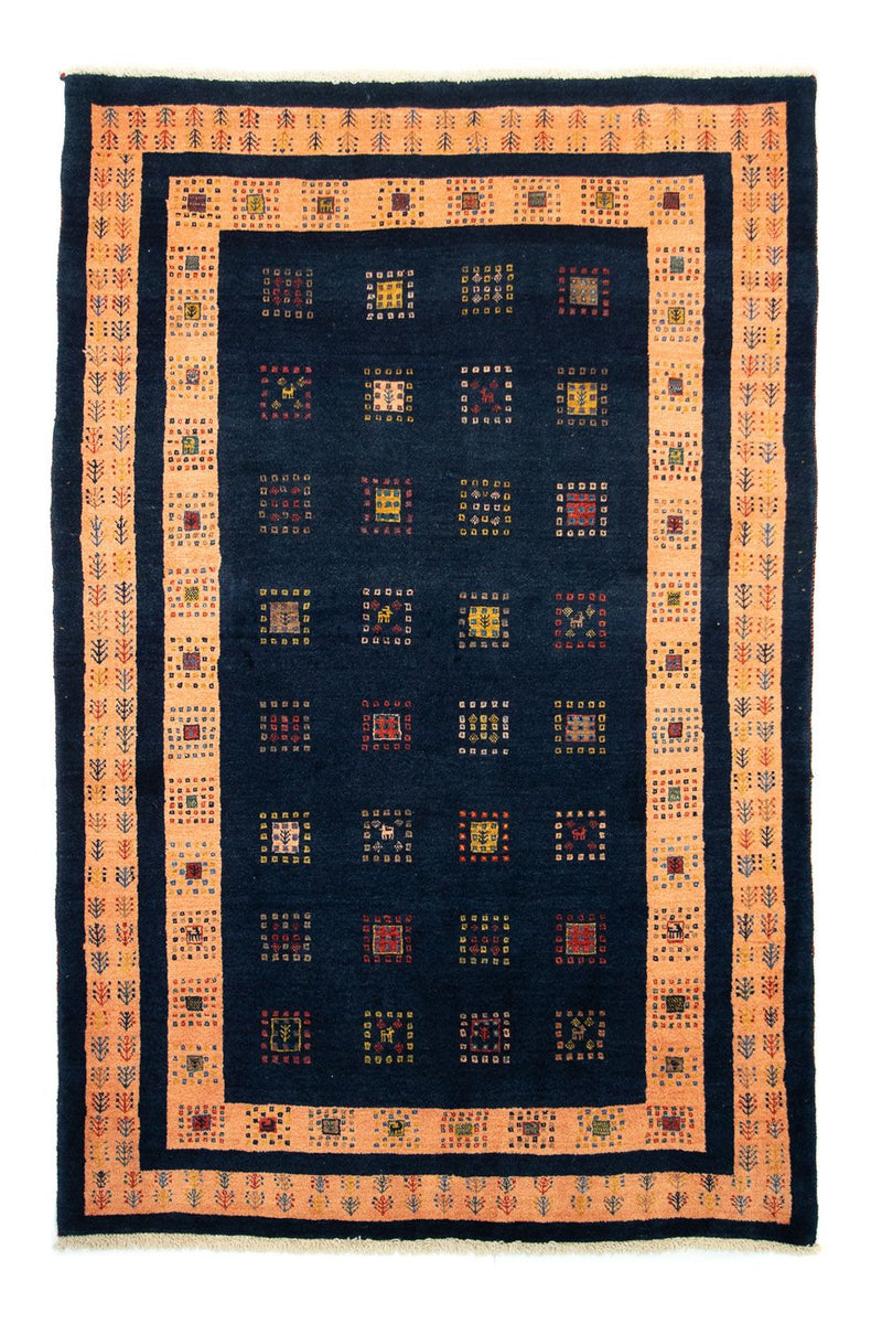 Gabbeh Tapijt - Loribaft Perzisch - 202 x 134 cm - donkerblauw