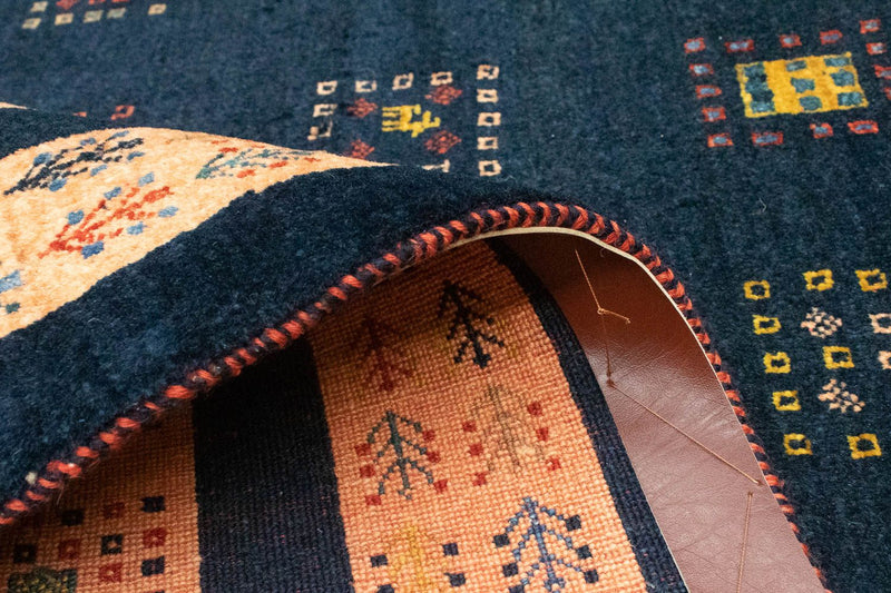 Gabbeh Tapijt - Loribaft Perzisch - 202 x 134 cm - donkerblauw