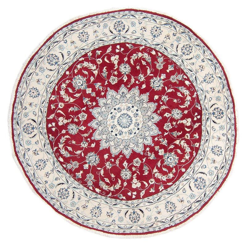 Perzisch tapijt - Nain rond  - 250 x 250 cm - donkerrood