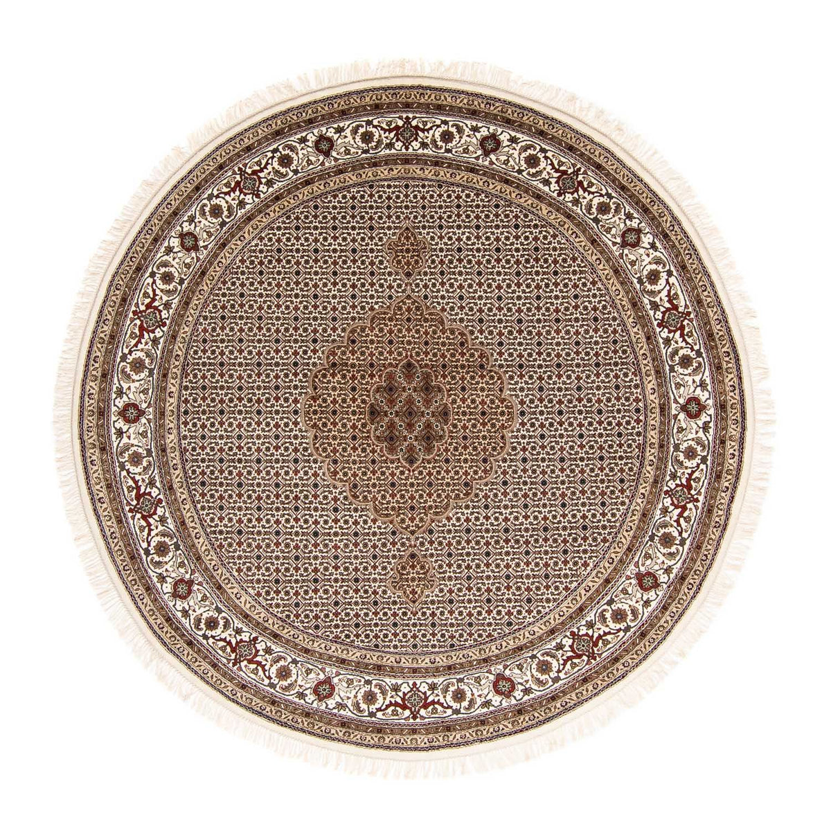 Perzisch tapijt - Tabriz rond  - 248 x 247 cm - beige