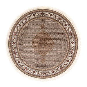 Perzisch tapijt - Tabriz rond  - 248 x 247 cm - beige