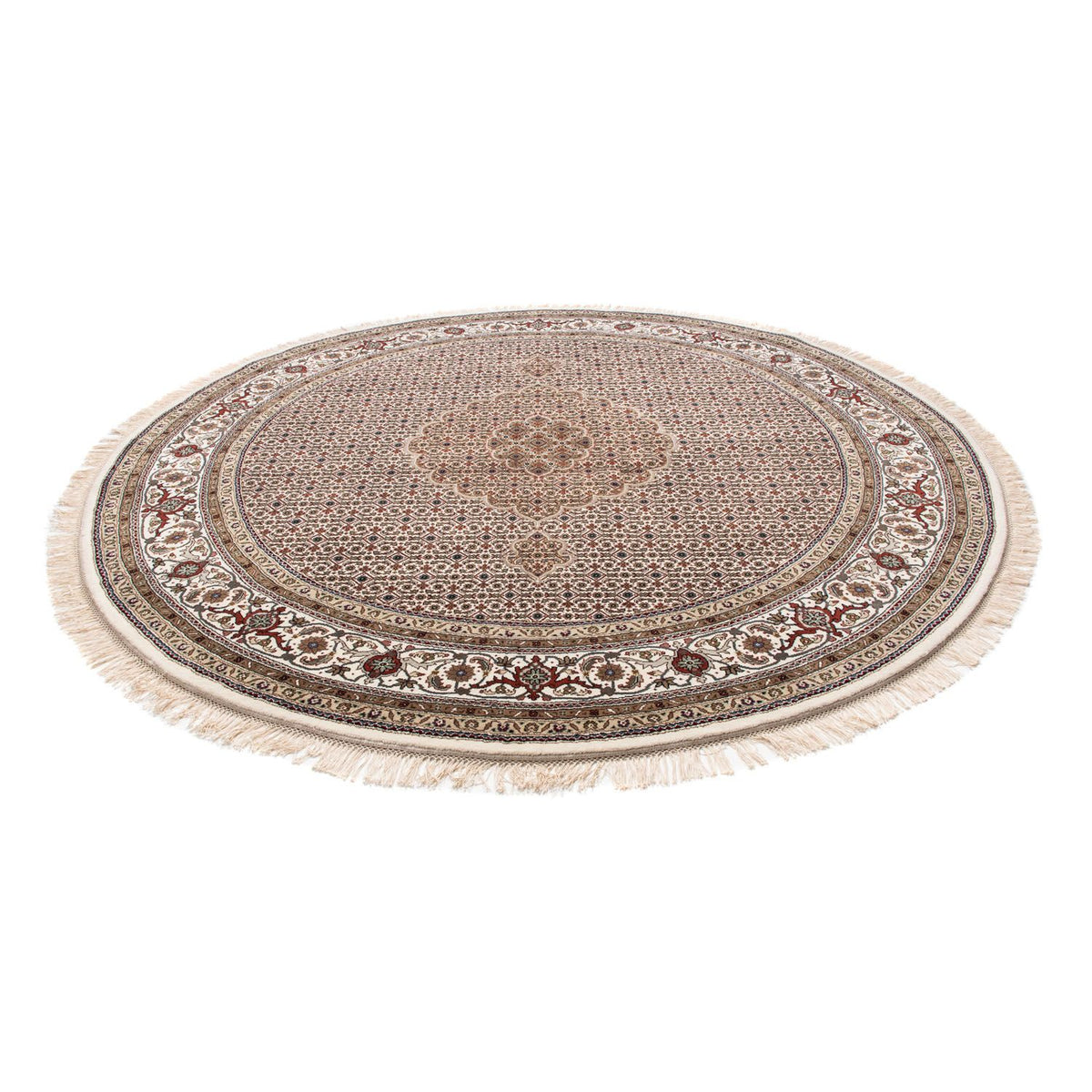 Perzisch tapijt - Tabriz rond  - 248 x 247 cm - beige