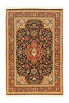 Qom Tapijt 102x152cm - Perzisch tapijt - Rechthoekig / Zwart / 102 x 152 cm Rechthoekig