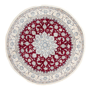 Perzisch tapijt - Nain rond  - 250 x 250 cm - donkerrood