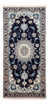 Perzisch tapijt - Nain - 141 x 66 cm - donkerblauw