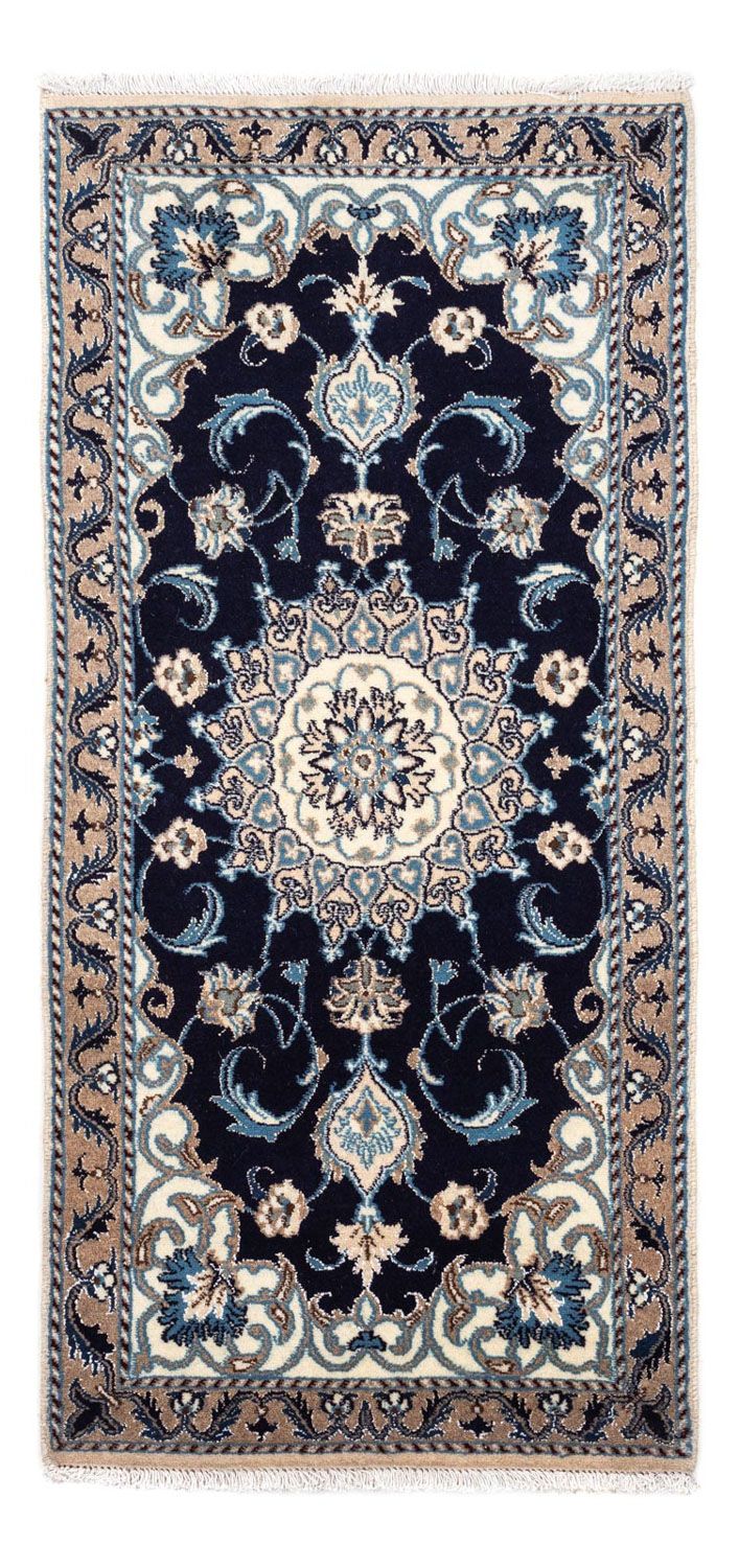 Perzisch tapijt - Nain - 141 x 66 cm - donkerblauw