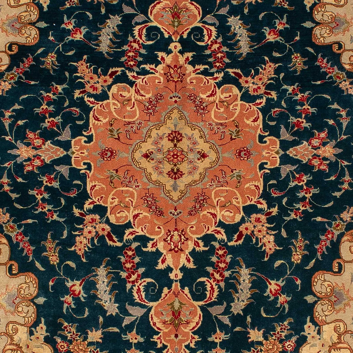 Perzisch tapijt - Tabriz - Royal - 202 x 152 cm - donkerblauw