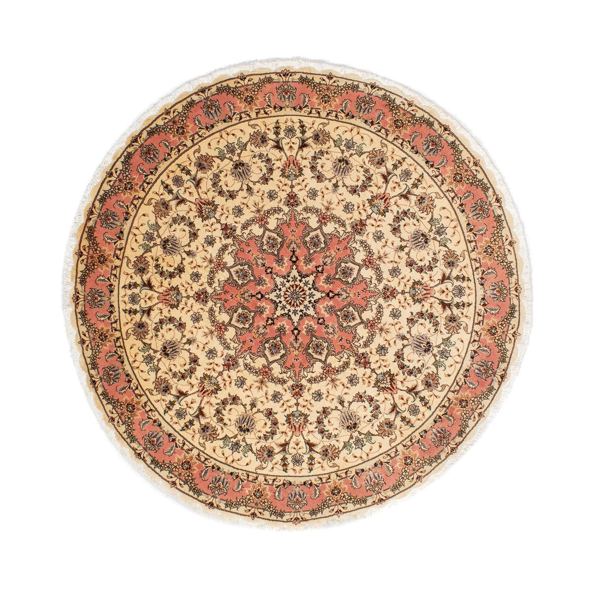 Perzisch tapijt - Tabriz - Royal rond  - 150 x 150 cm - lichtbruin