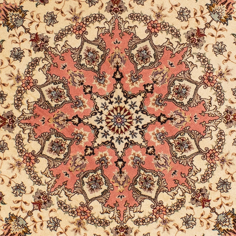 Perzisch tapijt - Tabriz - Royal rond  - 150 x 150 cm - lichtbruin