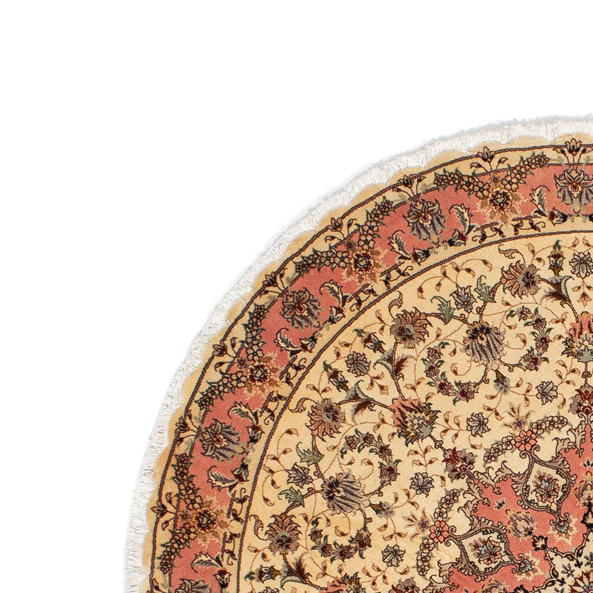 Perzisch tapijt - Tabriz - Royal rond  - 150 x 150 cm - lichtbruin