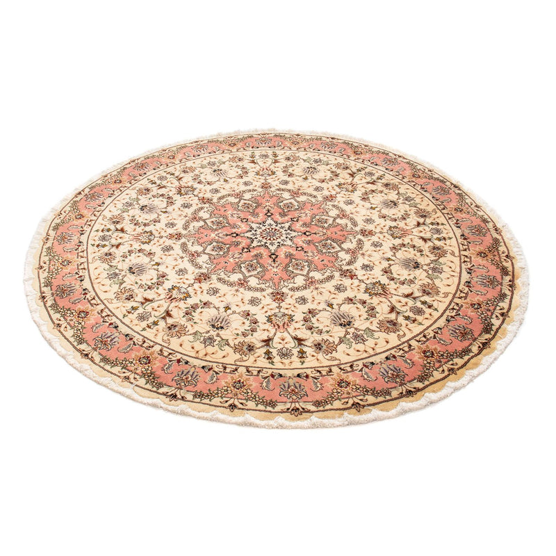 Perzisch tapijt - Tabriz - Royal rond  - 150 x 150 cm - lichtbruin