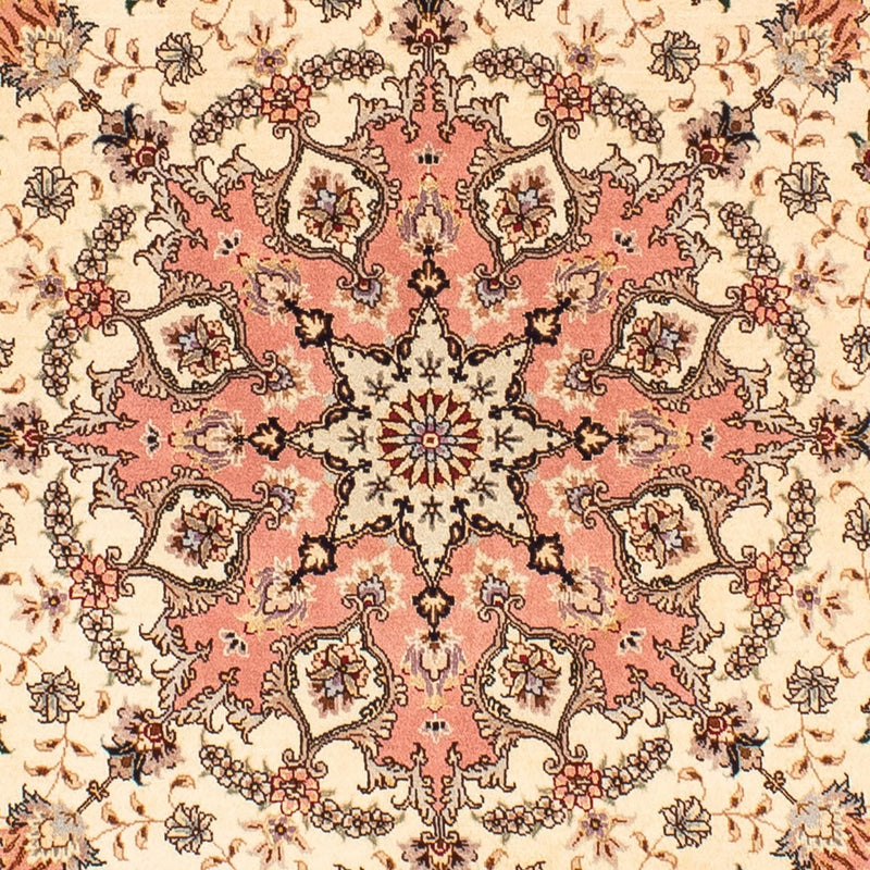 Perzisch tapijt - Tabriz - Royal rond  - 150 x 150 cm - beige
