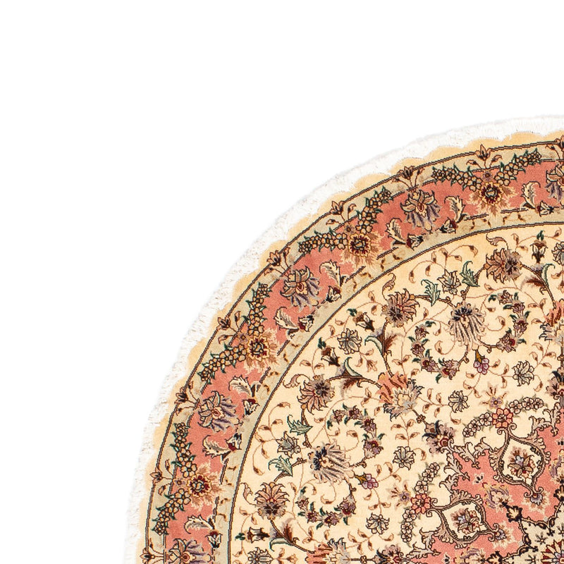 Perzisch tapijt - Tabriz - Royal rond  - 150 x 150 cm - beige