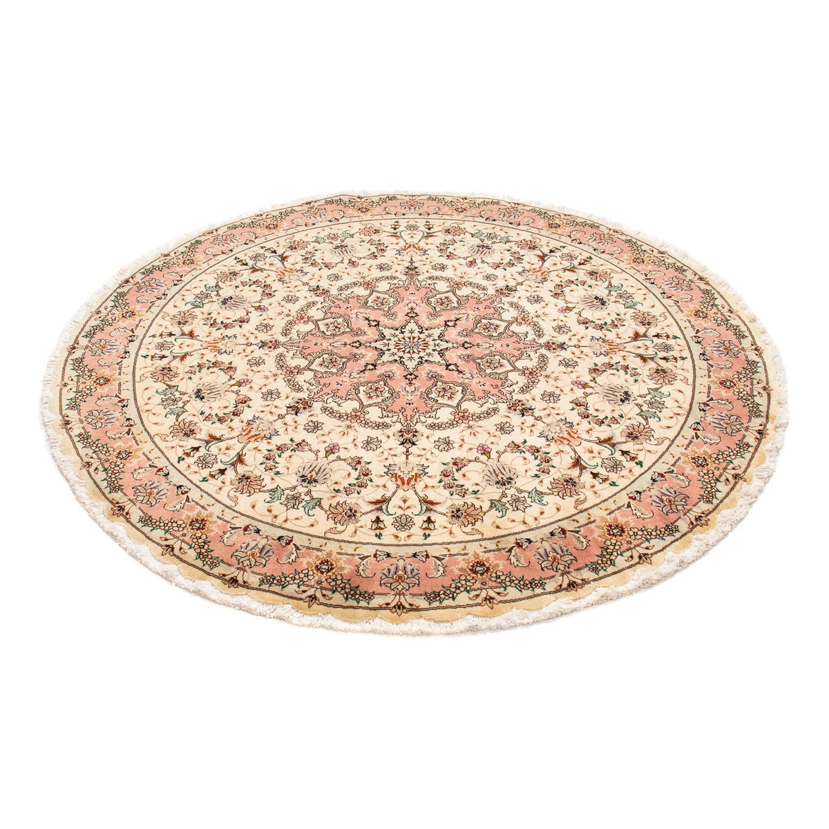 Perzisch tapijt - Tabriz - Royal rond  - 150 x 150 cm - beige