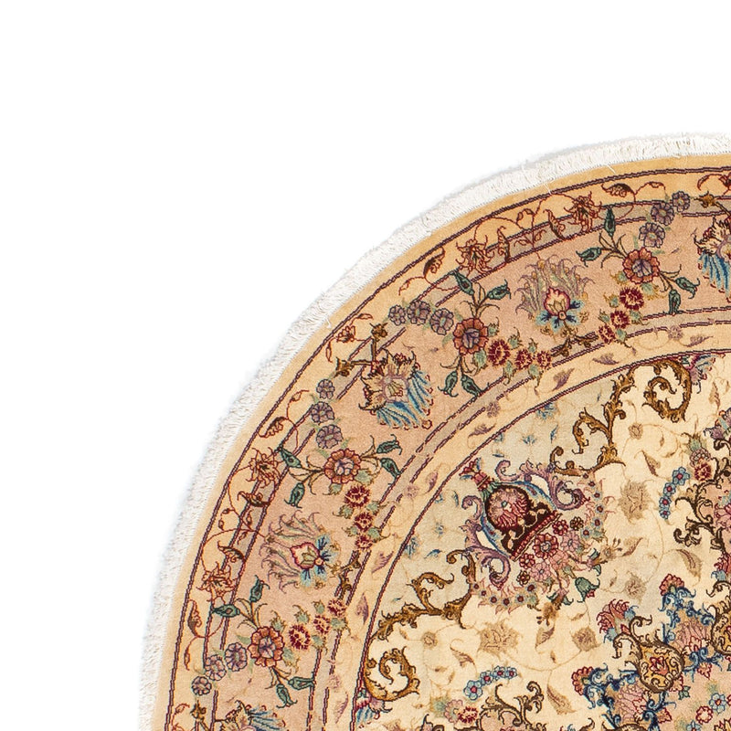 Perzisch tapijt - Tabriz - Royal rond  - 150 x 150 cm - lichtbruin