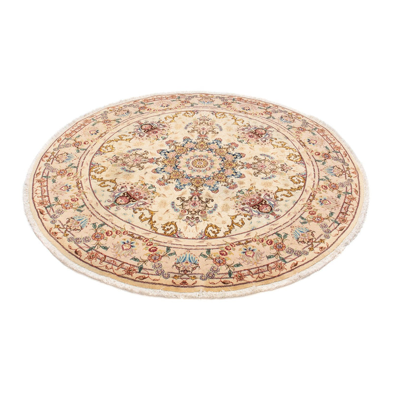 Perzisch tapijt - Tabriz - Royal rond  - 150 x 150 cm - lichtbruin