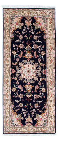 Loper Perzisch tapijt - Tabriz - Royal - 198 x 82 cm - donkerblauw