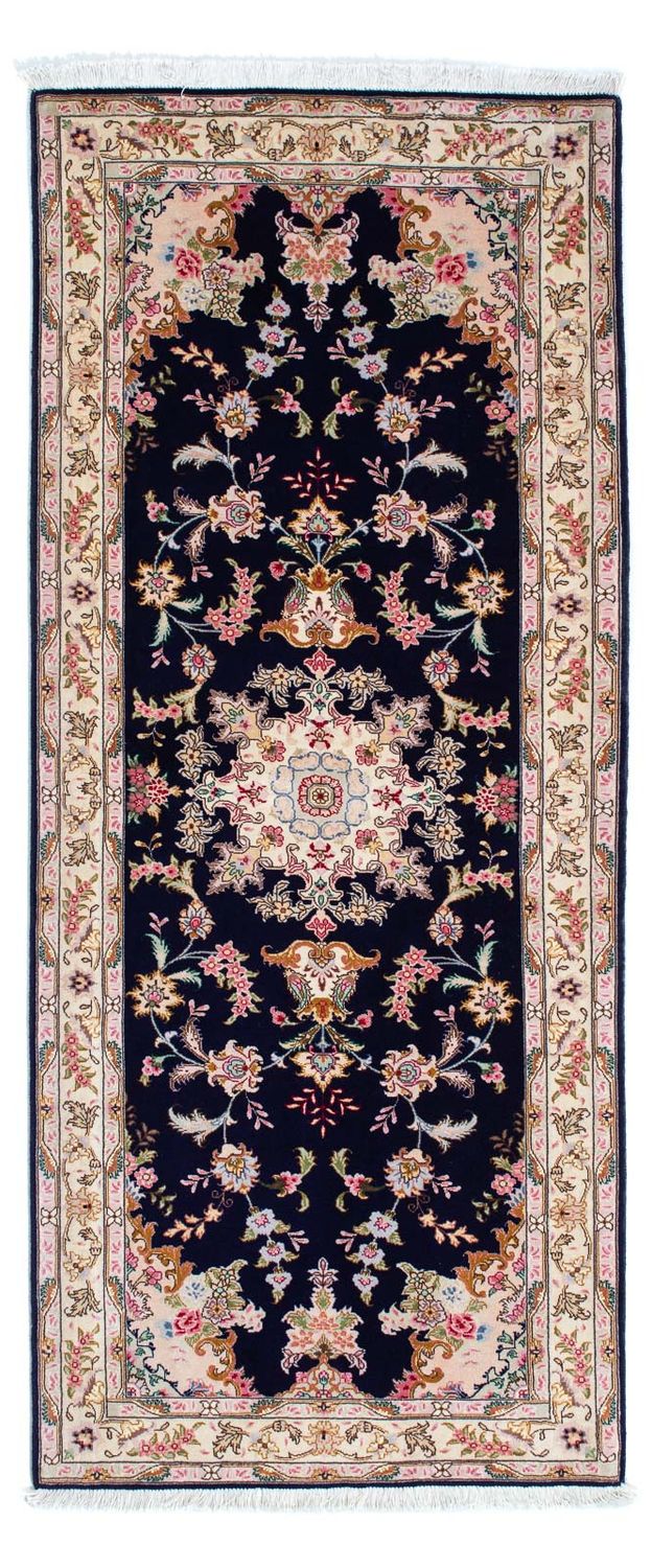 Loper Perzisch tapijt - Tabriz - Royal - 198 x 82 cm - donkerblauw