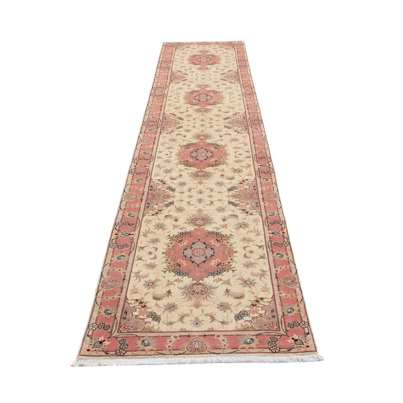 Loper Perzisch tapijt - Tabriz - Royal - 410 x 80 cm - beige