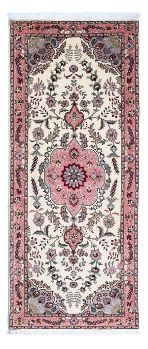 Loper Perzisch tapijt - Tabriz - Royal - 202 x 82 cm - beige
