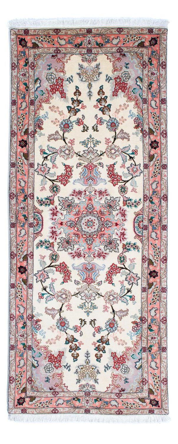Loper Perzisch tapijt - Tabriz - Royal - 205 x 82 cm - beige