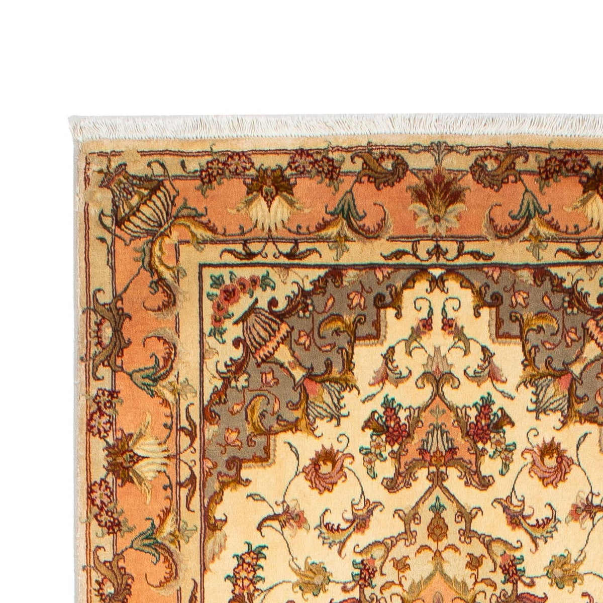 Loper Perzisch tapijt - Tabriz - Royal - 314 x 87 cm - beige
