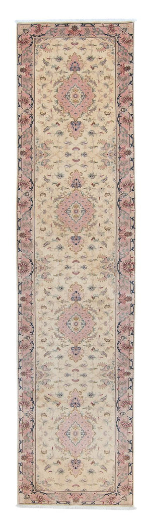 Loper Perzisch tapijt - Tabriz - Royal - 397 x 87 cm - beige