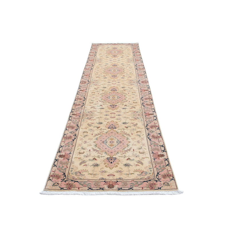 Loper Perzisch tapijt - Tabriz - Royal - 397 x 87 cm - beige