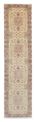 Loper Perzisch tapijt - Tabriz - Royal - 397 x 86 cm - beige