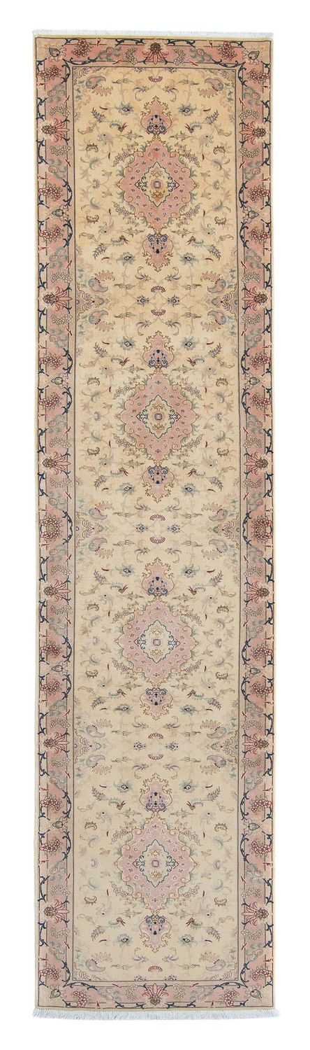 Loper Perzisch tapijt - Tabriz - Royal - 397 x 86 cm - beige