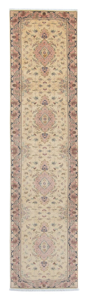 Loper Perzisch tapijt - Tabriz - Royal - 397 x 86 cm - beige