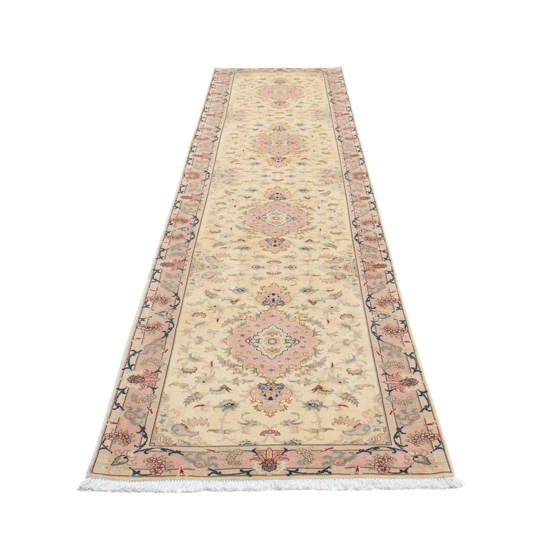 Loper Perzisch tapijt - Tabriz - Royal - 397 x 86 cm - beige
