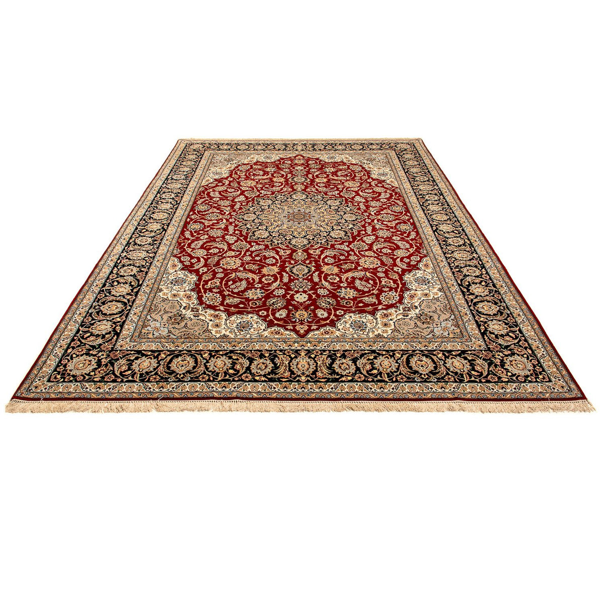 Perzisch tapijt - Isfahan - Premium - 370 x 253 cm - donkerrood