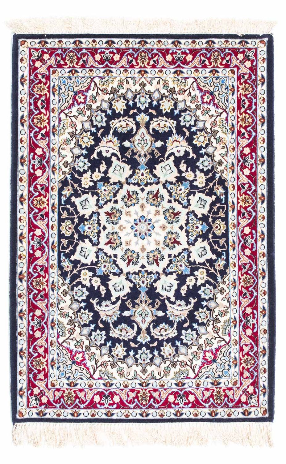 Perzisch tapijt - Isfahan - Premium - 104 x 72 cm - donkerblauw
