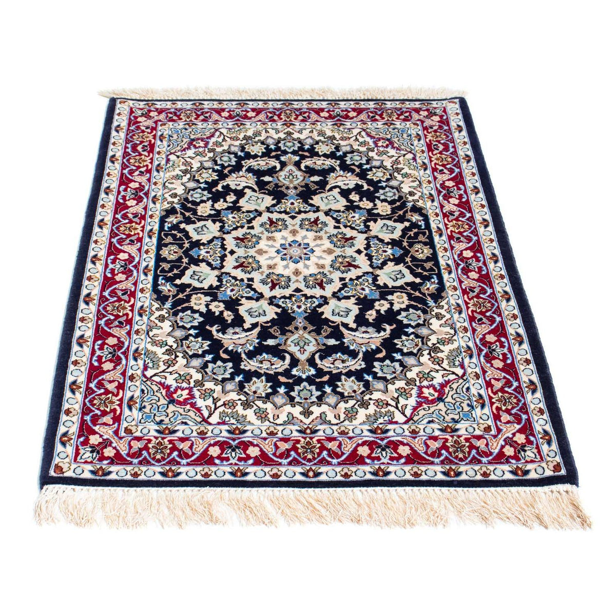 Perzisch tapijt - Isfahan - Premium - 104 x 72 cm - donkerblauw