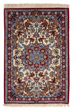 Perzisch tapijt - Isfahan - Premium - 100 x 73 cm - donkerrood