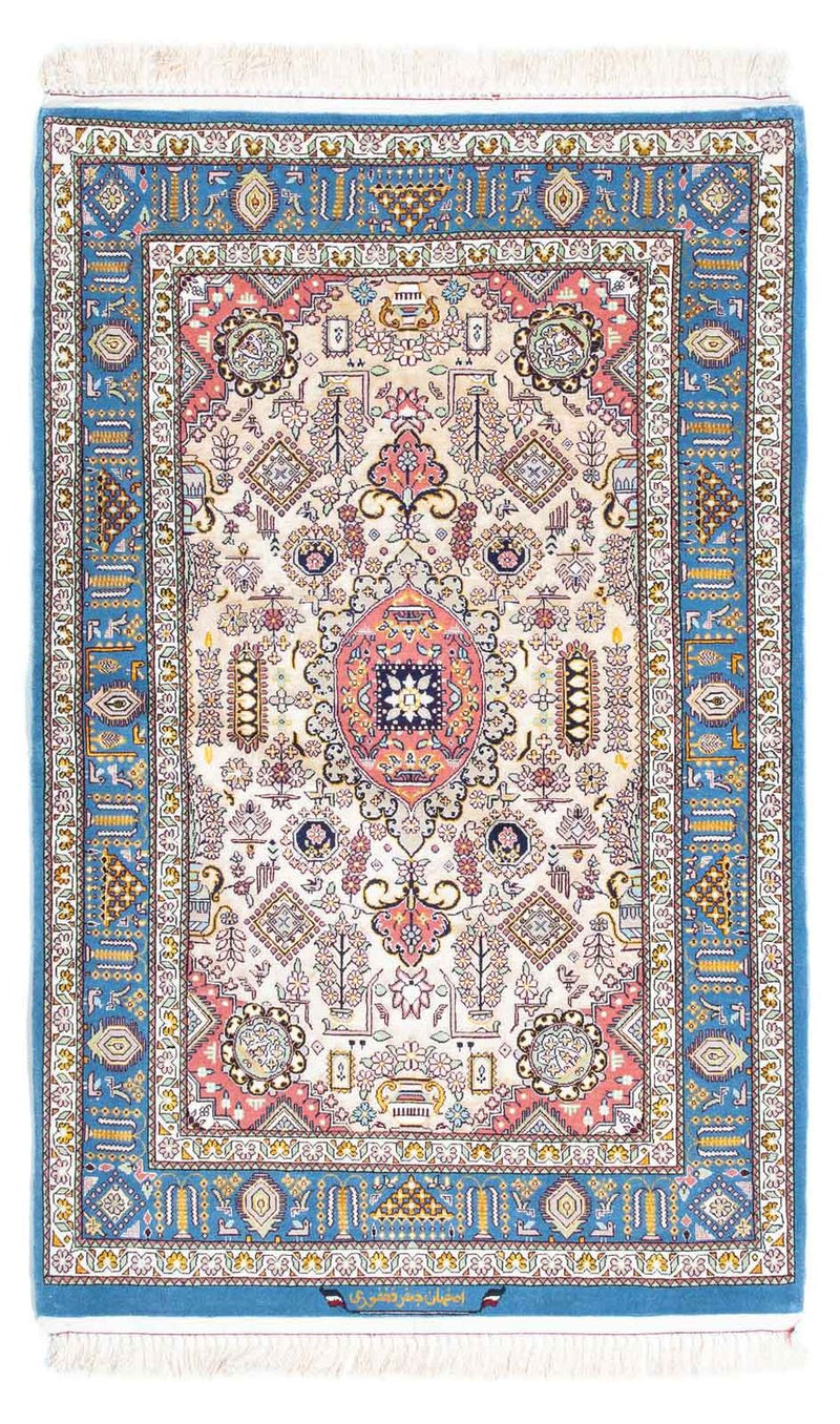 Perzisch tapijt - Isfahan - Premium - 126 x 83 cm - lichtblauw