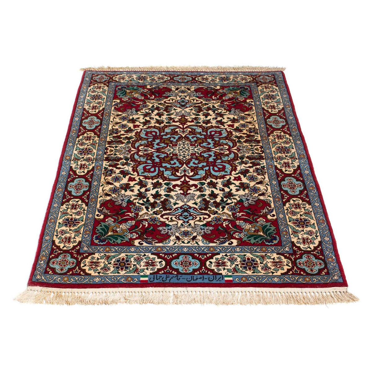 Perzisch tapijt - Isfahan - Premium - 137 x 90 cm - donkerrood