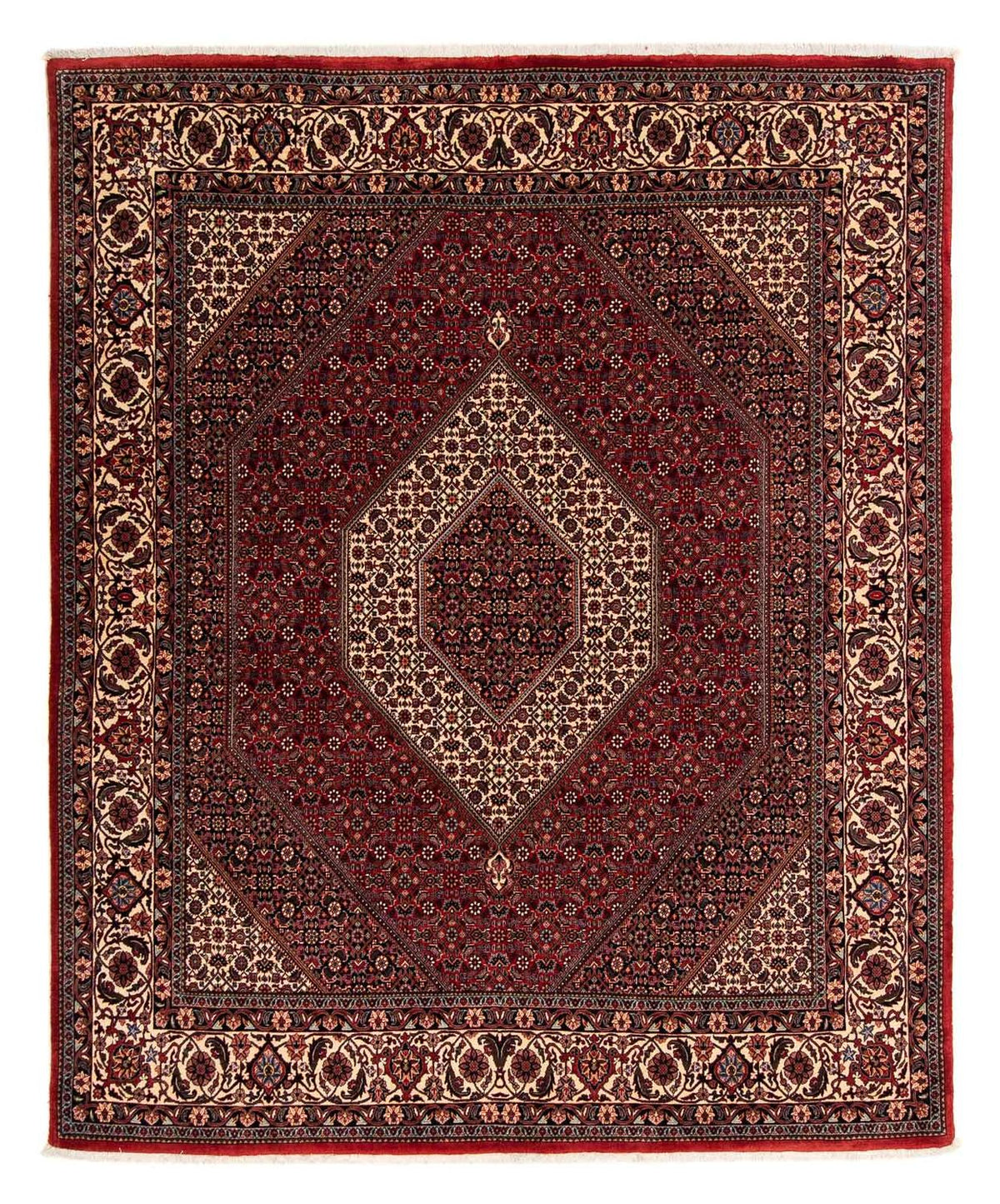 Perzisch tapijt - Bijar - 247 x 202 cm - donkerrood