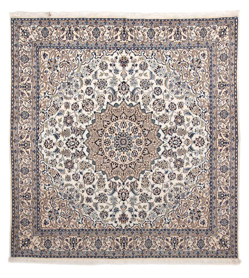 Perzisch tapijt - Nain - Koninklijk vierkant  - 210 x 202 cm - beige