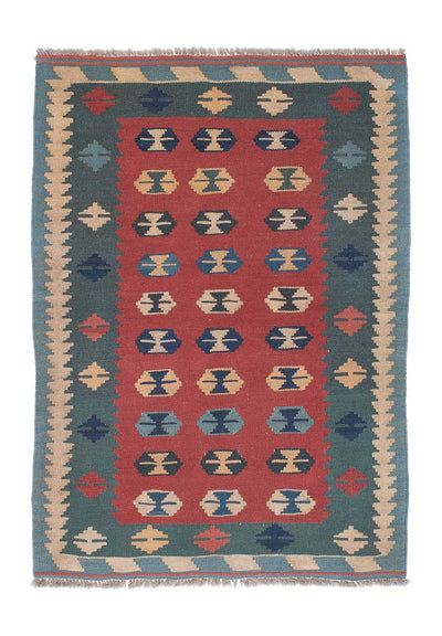 Kilim Fars Tapijt 112x163cm - donkerrood