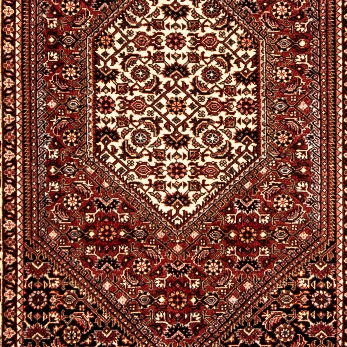 Loper Perzisch tapijt - Bijar - 307 x 73 cm - veelkleurig