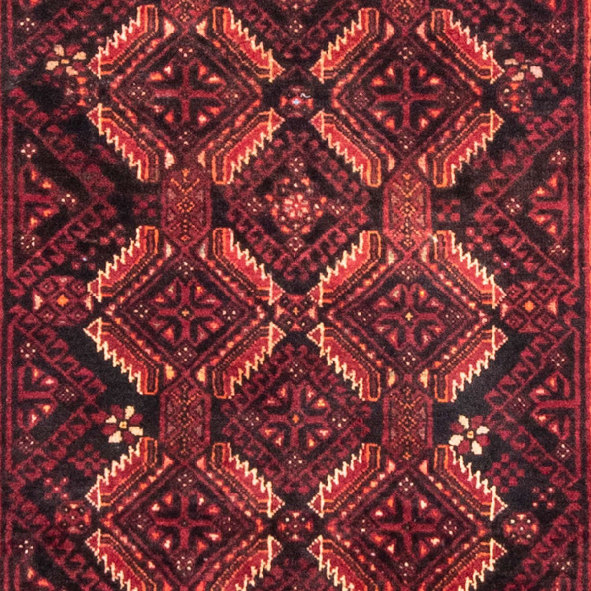Loper Baluch tapijt - 216 x 102 cm - donkerrood