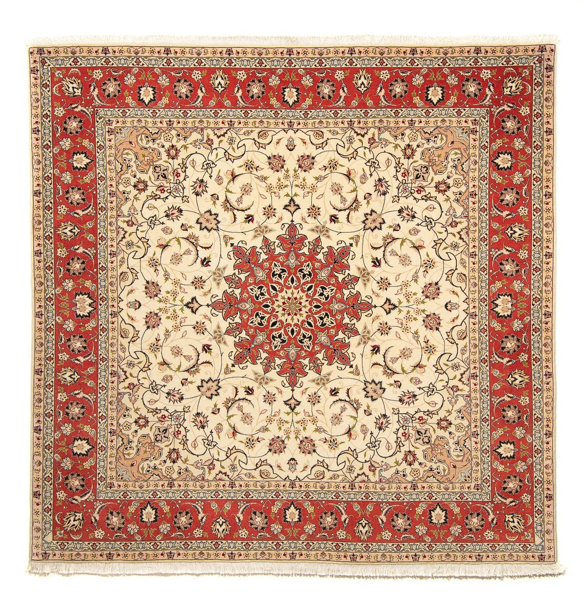 Perzisch tapijt - Tabriz - Royal vierkant  - 209 x 208 cm - beige
