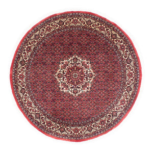 Perzisch tapijt - Bijar rond  - 155 x 155 cm - donkerrood