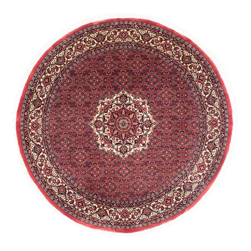 Perzisch tapijt - Bijar rond  - 155 x 155 cm - donkerrood